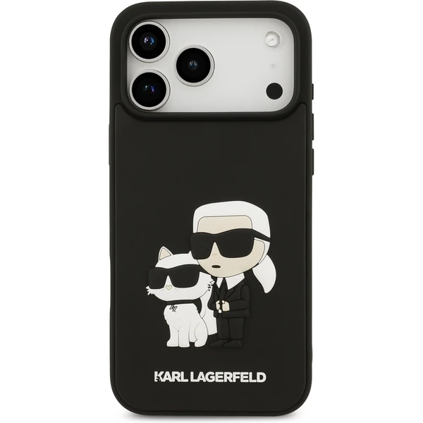 Karl Lagerfeld 3D Rubber Karl and Choupette kryt iPhone 17 Pro Max čierny - Puzdra - Obrázok 7948c3977ea94cdda1219e9b5c1b55ab