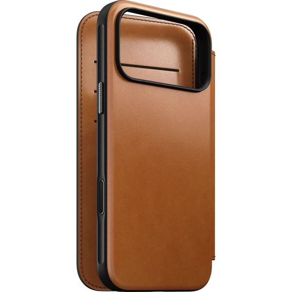 Nomad Modern Leather Folio (Horween) MagSafe kožené puzdro iPhone 17 Pro Max/18 Pro Max Saddle - Puzdra - Obrázok 7948f6affea9413480494990fc99d301