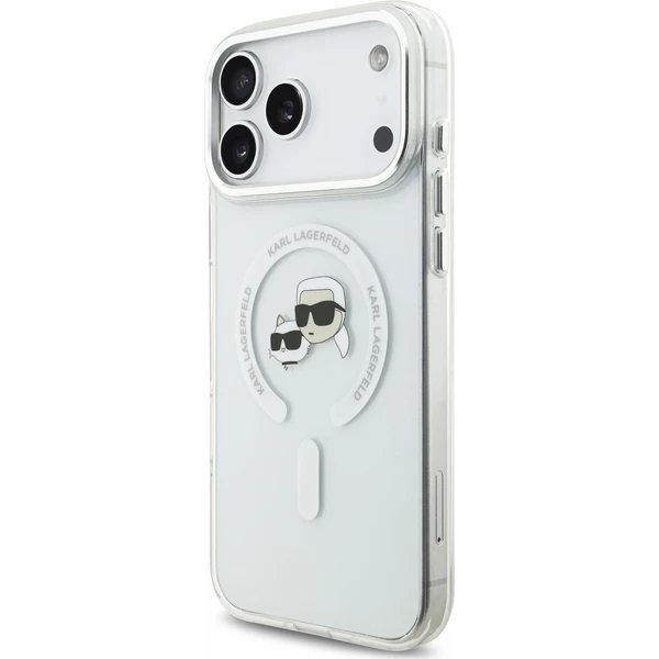 Karl Lagerfeld IML K&CH Heads Metal Frame MagSafe Zadný kryt pre iPhone 18 Pro Max White - Puzdra - Obrázok 79841f261cd24d4aa5d85df68c4b18ac