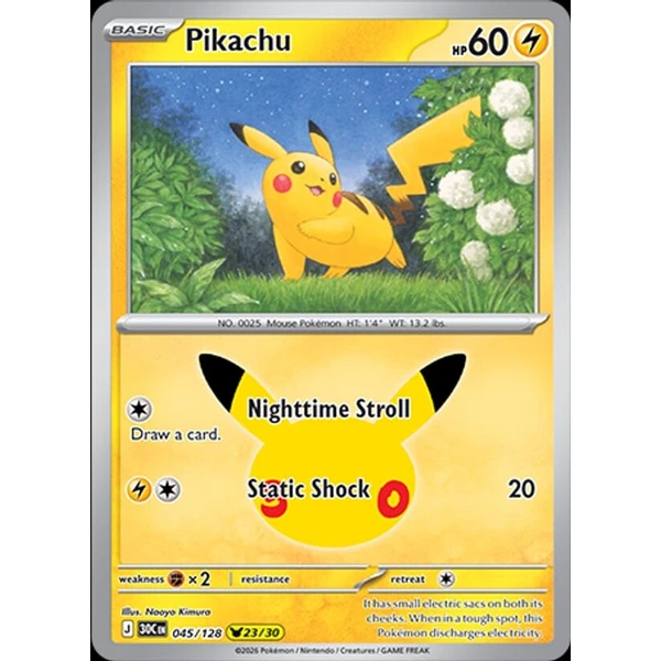 Pikachu (30C 045) - 30th Celebration [Holo] - Kusové karty - Hlavný obrázok