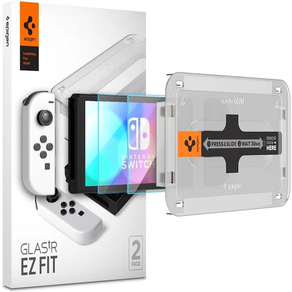 Spigen Glass tR EZ Fit tvrdené sklo pre Nintendo Switch OLED (2 Pack) - Ochranné fólie a sklo - Hlavný obrázok