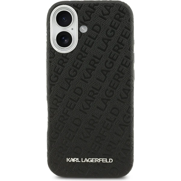Karl Lagerfeld Grained PU Repeated Logo MagSafe kryt iPhone 17 čierny - Puzdra - Obrázok 79c729c629a14187b531e55f15d1c040