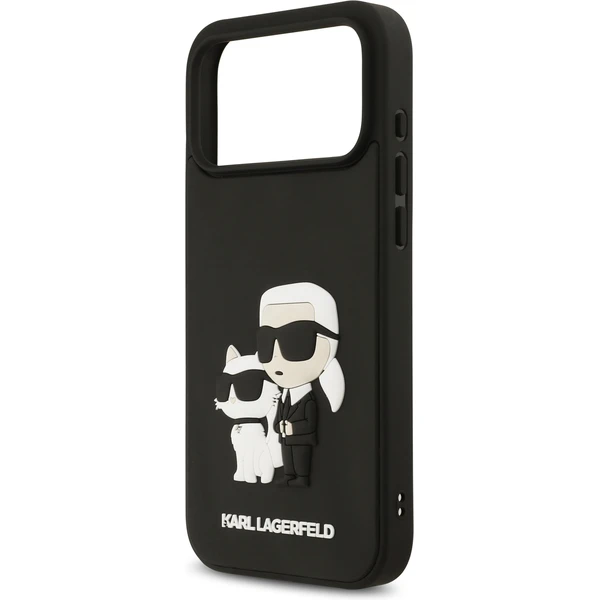 Karl Lagerfeld 3D Rubber Karl and Choupette kryt iPhone 17 Pro Max čierny - Puzdra - Obrázok 79f2143e7935437f978cc5250053e801