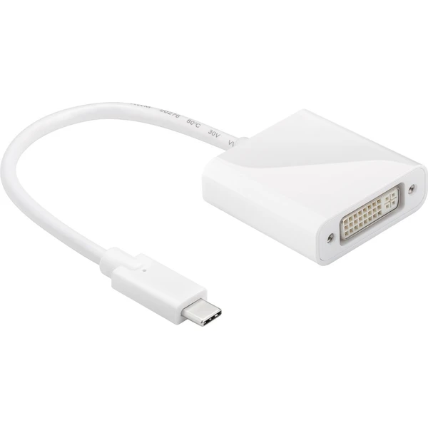 PremiumCord USB-C/DVI-I redukcia 0,2m biela - Káble a redukcie - Hlavný obrázok
