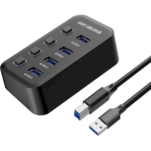PremiumCord 4v1 USB-A Hub čierny - USB huby - Hlavný obrázok