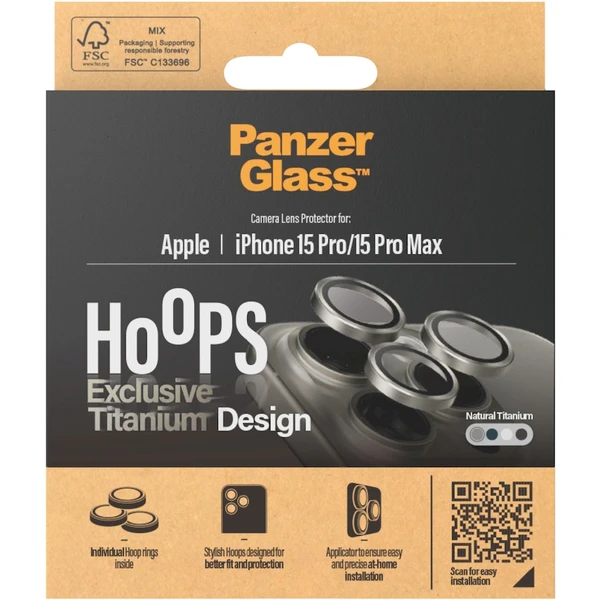 PanzerGlass HoOps ochranné krúžky Apple iPhone 16 Pro/16 Pro Max/15 Pro/15 Pro Max - prírodný titán - Ochranné fólie a sklo - Obrázok 7BD1000O01