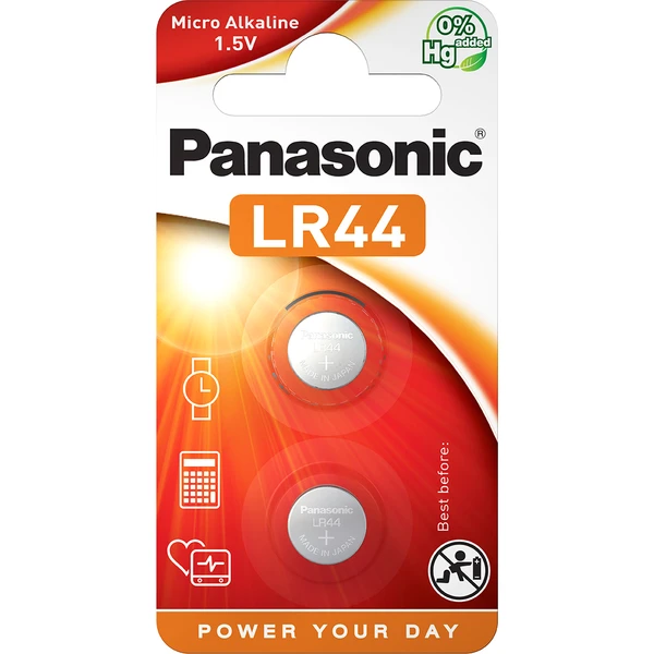 Panasonic LR44 alkalická gombíková batéria, 2 ks - Batérie - Hlavný obrázok
