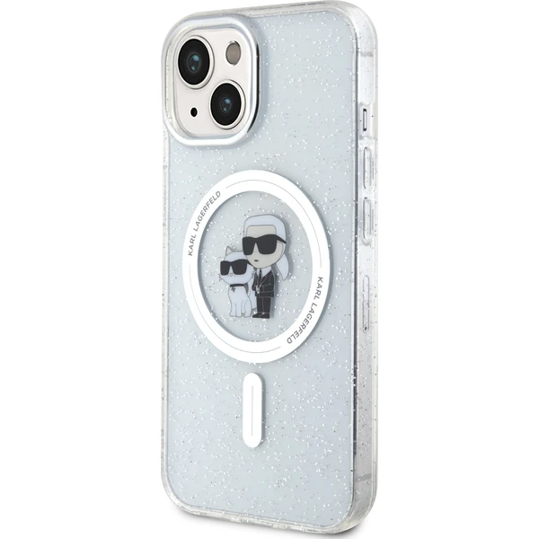 Karl Lagerfeld IML Glitter Karl a Choupette MagSafe kryt iPhone 15 číry - Puzdra - Obrázok 7BI8000601
