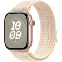 Apple Watch 42/41/40mm hviezdne biely/ružový prevliekací športový remienok Nike - Remienky