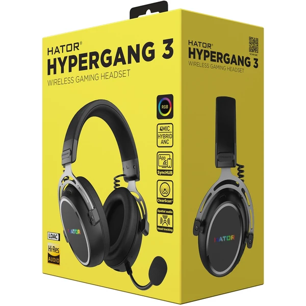 HATOR HYPERGANG 3 bezdrôtový headset čierny - Slúchadlá - Obrázok 7CAE000J01
