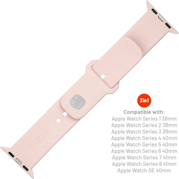 Set silikónových remienkov FIXED Silicone Sporty Strap pre Apple Watch 38/40/41mm, ružový - Remienky - Obrázok 7CM2000O01