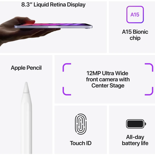 Apple iPad mini 256GB Wi-Fi vesmírne šedý (2021) (Kategória B) - Tablety - Obrázok 7CQKF00101
