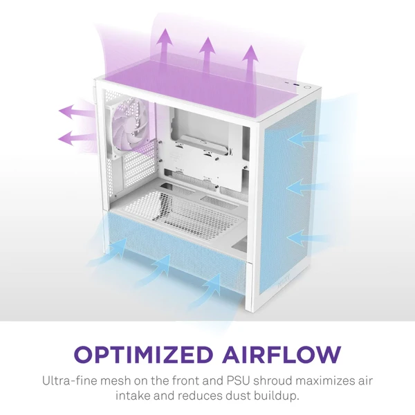 NZXT H3 Flow biela - Počítačové skrine - Obrázok 7D7K000K01