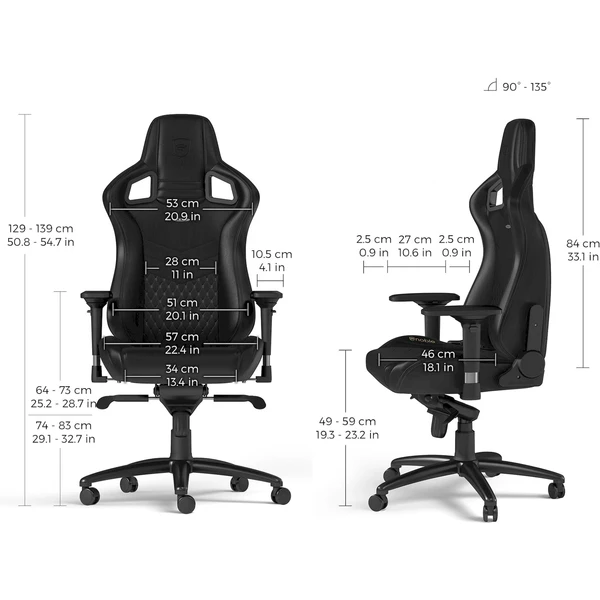noblechairs EPIC Real Leather herná stolička čierna - Stoličky - Obrázok 7DUA000J01