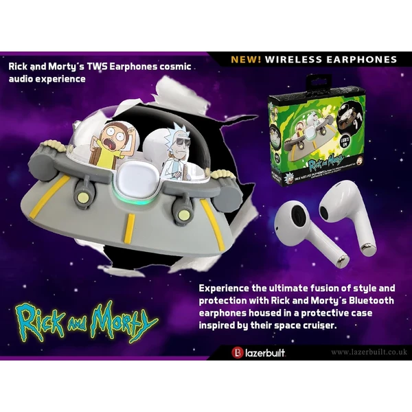 Lazerbuilt TWS slúchadlá Rick and Morty - Space Cruiser - Slúchadlá - Obrázok 7EBG000K01