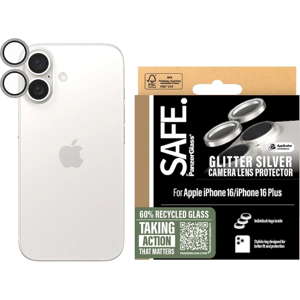 PanzerGlass® SAFE Camera Apple iPhone 16/16 Plus trblietavo strieborné HoOps™ - Ochranné fólie a sklo - Obrázok 7F08000P01