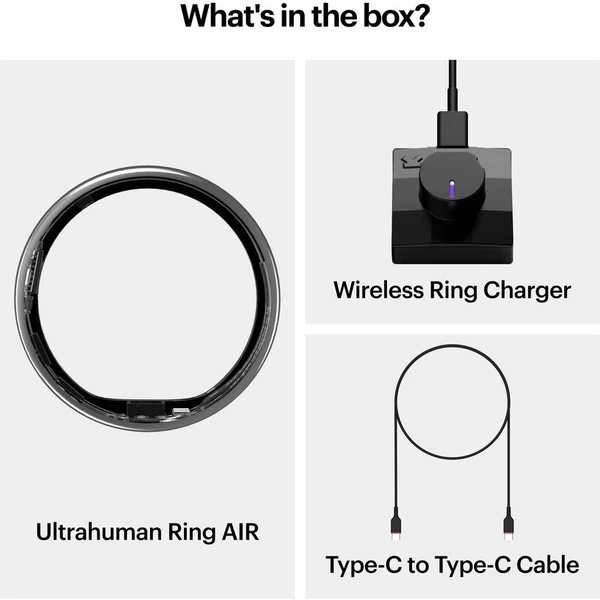 Ultrahuman Ring AIR šikovný prsteň veľ. 12 Space Silver - Chytré prstene - Obrázok 7FE6000P01