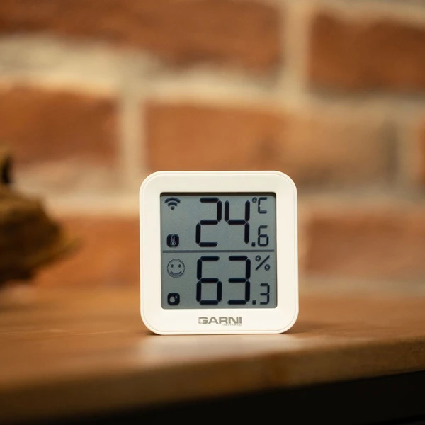 GARNI 158THT šikovný vnútorný teplomer s vlhkomerom biely - Meteorologické stanice - Obrázok 7FJG000K01