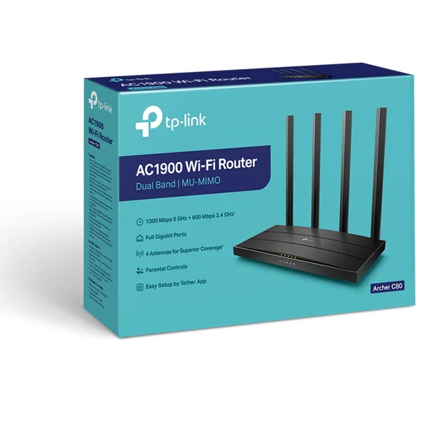 TP-Link Archer C80 Wi-Fi 5 smerovač čierny - Wi-Fi routery - Obrázok 7GBFF00101