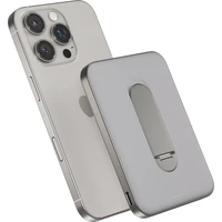 iWant Qi2 5000mAh hliníková Mag+ MagSafe powerbanka so stojanom titánová - Powerbanky