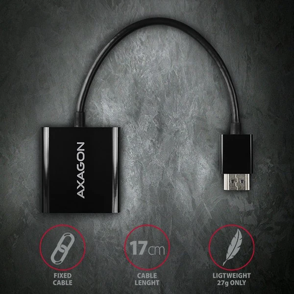 AXAGON HDMI/VGA redukcia 0,2m čierna - Káble a redukcie - Obrázok 7K7HF00101