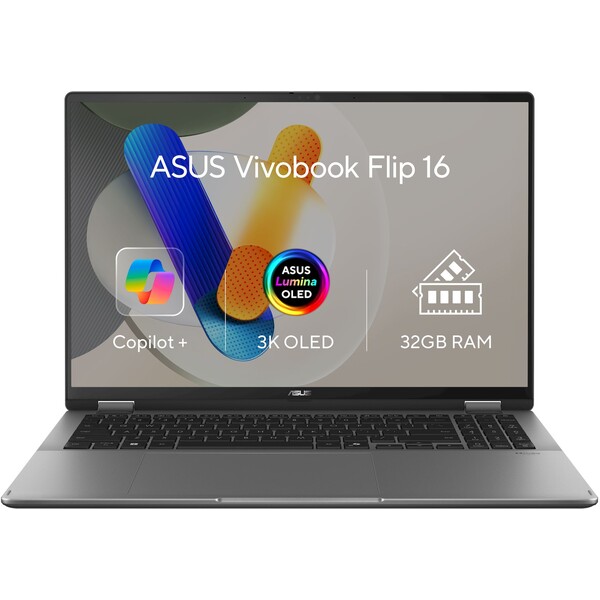 ASUS Vivobook 16 Flip (TP3607SH-OLED013W) sivý