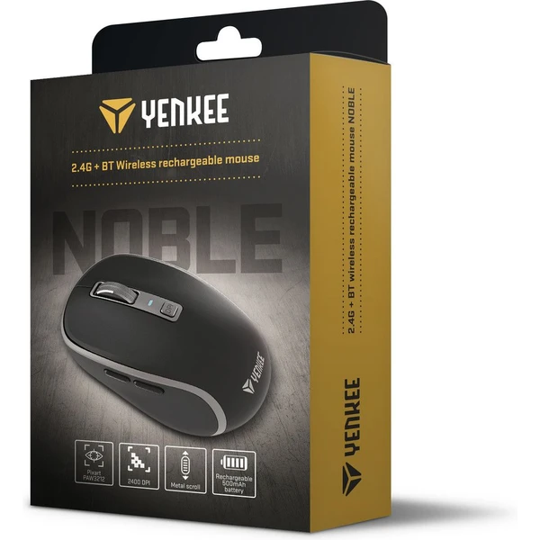 YENKEE NOBLE 2085BK bezdrôtová myš čierna - Myši - Obrázok 7MVL300401