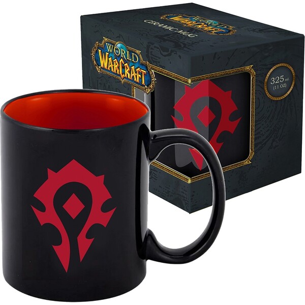 Keramický hrnček World of Warcraft Horda - čierny 330 ml (darčekové balenie)