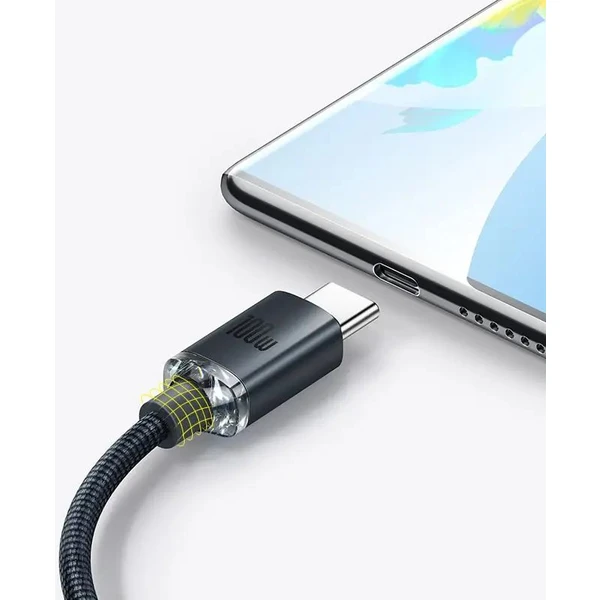 Baseus CAJY000401 Crystal Shine Series Dátový Kábel USB - USB-C 100W 1,2m Black - Káble - Obrázok 7NRL100501