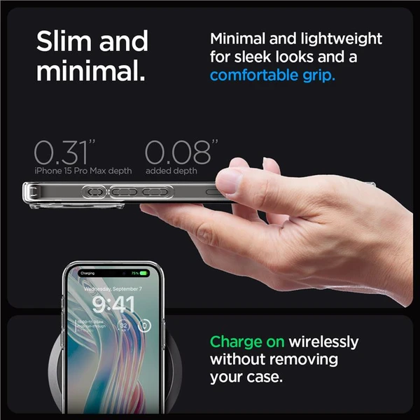 Spigen Ultra Hybrid kryt iPhone 15 Pro Max priehľadný - Puzdra - Obrázok 7NW8000601