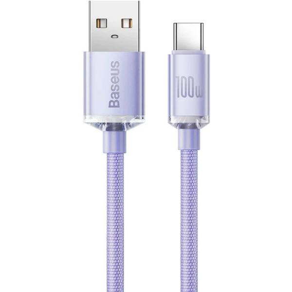 Baseus CAJY000405 Crystal Shine Series Dátový Kábel USB - USB-C 100W 1,2m Purple - Káble - Obrázok 7PRL100501