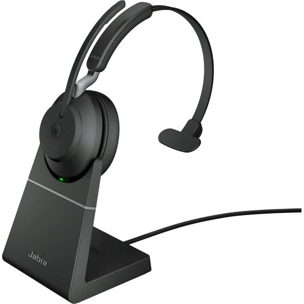 Jabra Evolve2 65 Link380/390a MS Mono bezdrôtové slúchadlá so stojanom čierna - Slúchadlá - Hlavný obrázok