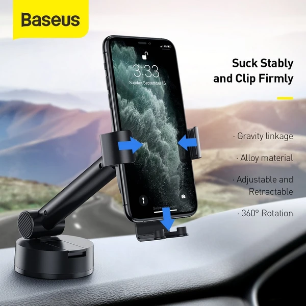 Baseus car holder gravity telescopic držiak do auta čierny - Držiaky - Obrázok 7R4C300401