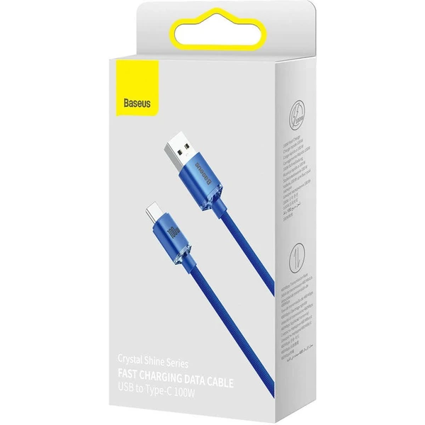 Baseus CAJY000503 Crystal Shine Series Dátový Kábel USB - USB-C 100W 2m Blue - Káble - Obrázok 7RRL100501