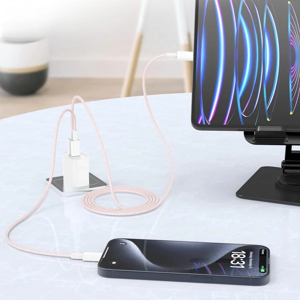Cubenest zapletený USB-C/USB-C napájací kábel 60W 1m farebné 4ks - Káble a redukcie - Obrázok 7SD5000O01