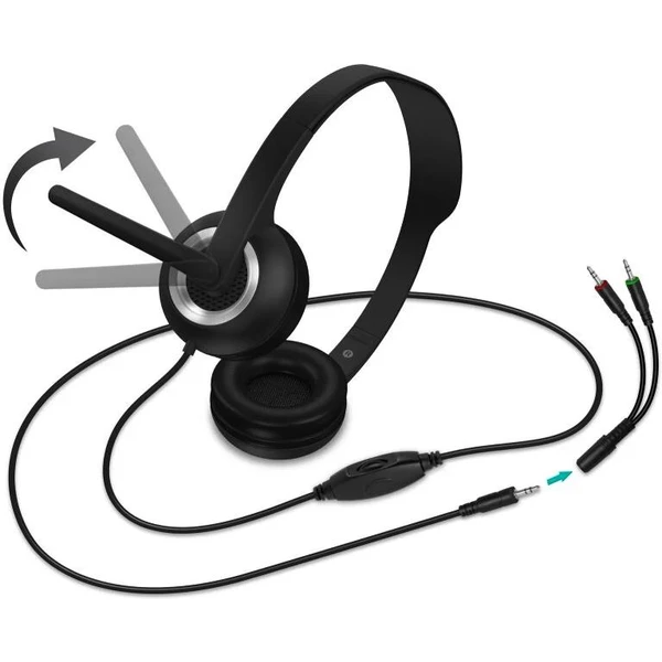 CONNECT IT HOME & OFFICE náhlavné slúchadlá s mikrofónom čierny - Slúchadlá - Obrázok 7SNV600301