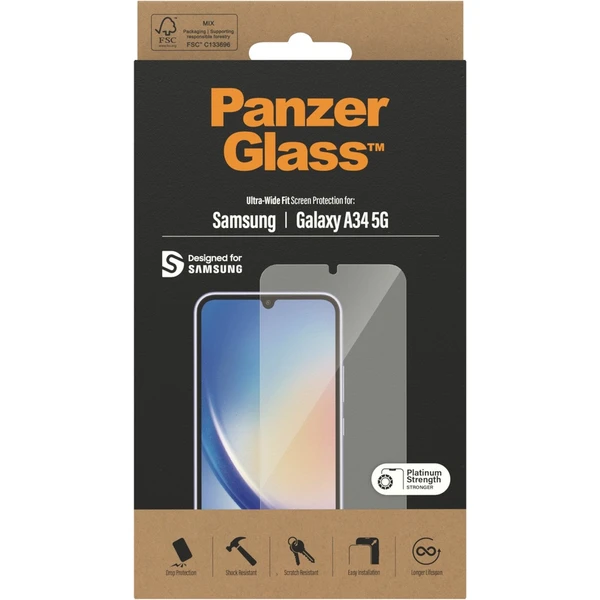 PanzerGlass™ Ultra-Wide Fit Samsung Galaxy A34 5G číre - Ochranné fólie a sklo - Obrázok 7TX0000701