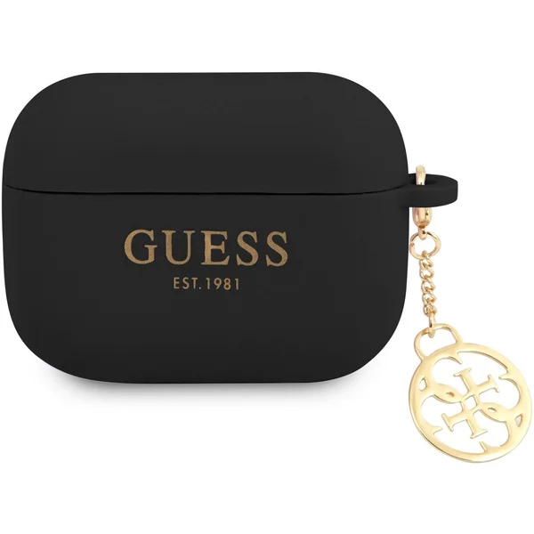 Guess 4G Charm Silikónové Puzdro pre Airpods Pro čierne - Puzdra - Hlavný obrázok