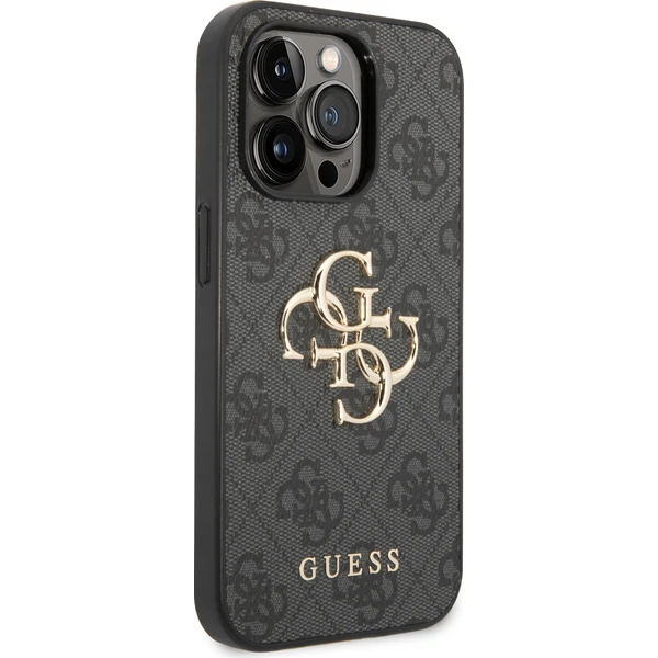 Guess PU 4G Metal Logo kryt iPhone 15 Pro Max sivý - Puzdra - Obrázok 7UK8000601