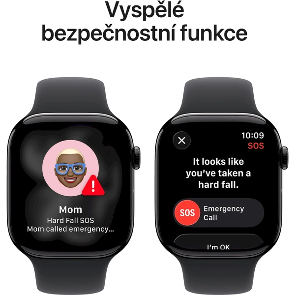 Apple Watch Series 11 Cellular (42mm) Klavírno čierny hliník s čiernym športovým remienkom M/L - Inteligentné hodinky - Obrázok 7WRH000K01