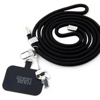 Karl Lagerfeld Universal Crossbody popruh Cord and Ikonik Pins čierny - Popruhy a crossbody