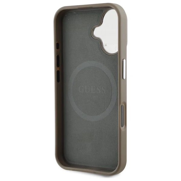 Guess PU Grained Triangle Logo kryt pre iPhone 16 hnedý - Puzdra - Obrázok 7a1b6a6a0da14729a5d9e0f651bf7615