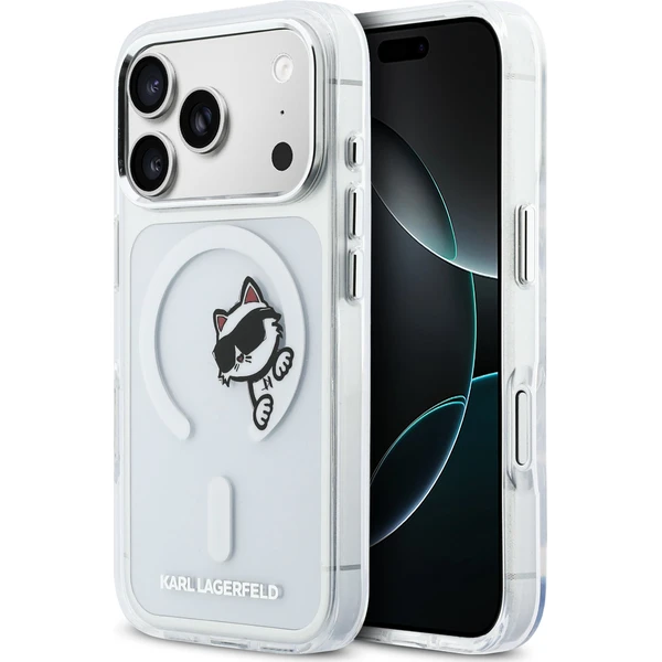 Karl Lagerfeld IML Choupette Peekaboo MagSafe kryt iPhone 17 Pro priehľadný - Puzdra - Hlavný obrázok