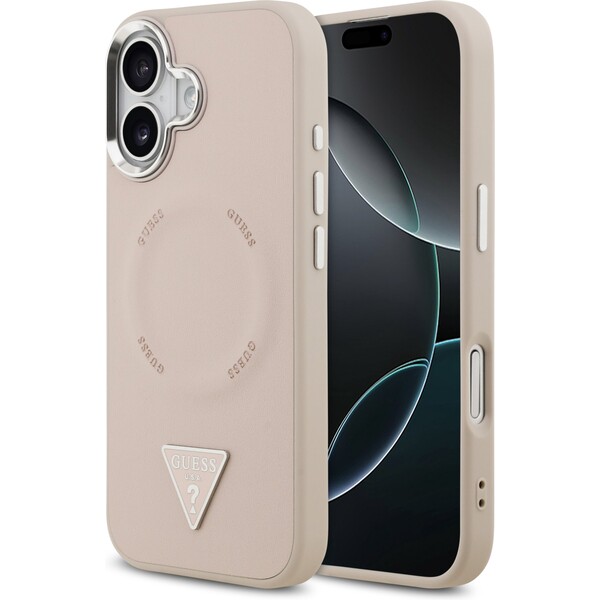 E-shop Guess PU Leather Triangle Logo MagSafe kryt iPhone 17 ružový