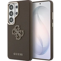 Guess PU 4G Resin Metal Logo kryt Samsung Galaxy S26 Ultra hnedý - Puzdra