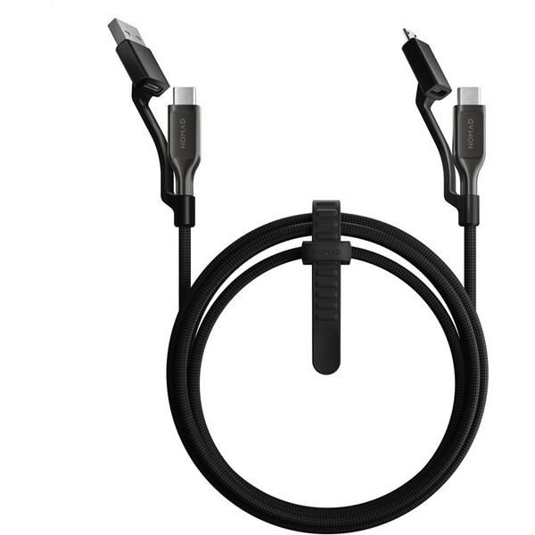 Nomad Kevlar Universal 240W kábel USB-C/USB-C, USB-A, MicroUSB (1,5m) čierny