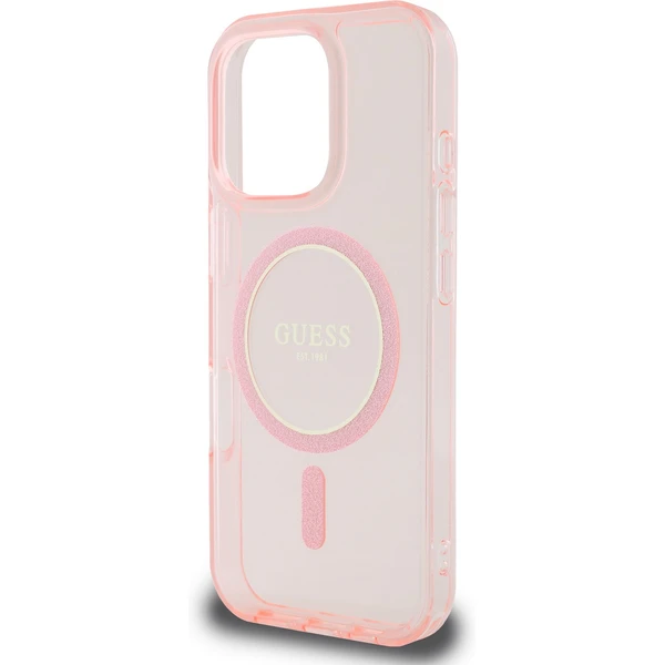 Guess IML Glitter Ring MagSafe kryt pre iPhone 16 Pre ružový - Puzdra - Obrázok 7a8b63f6a6be473384687af19c2f2b53