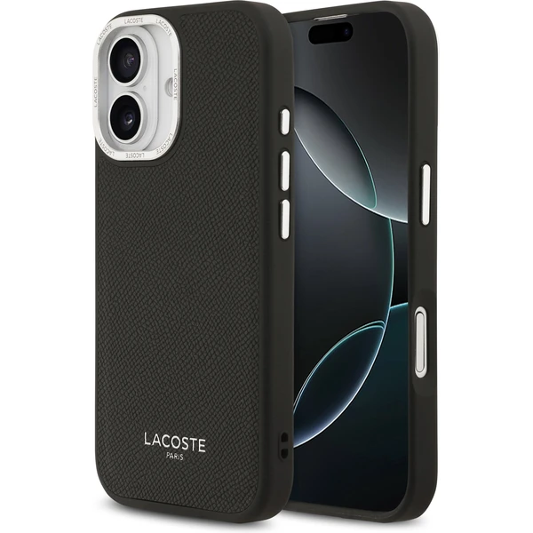 Lacoste PU Leather Champs Elysees MagSafe kryt iPhone 17 čierny - Puzdra - Hlavný obrázok