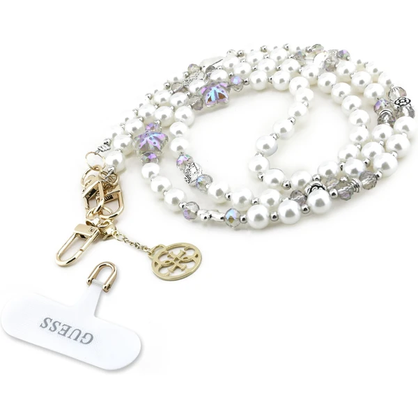 Guess Crossbody popruh Pearl and 4G Charm biely - Popruhy a crossbody - Hlavný obrázok