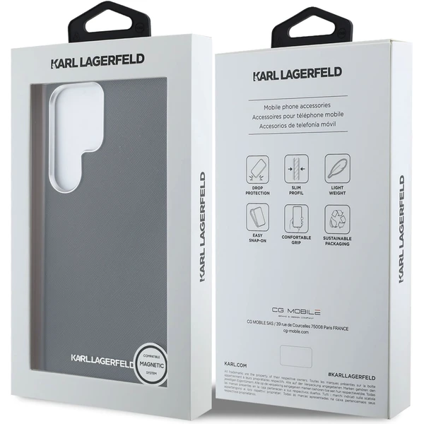 Karl Lagerfeld PU Saffiano Metal Logo a rám kryt Samsung Galaxy S25 Ultra čierny - Puzdra - Obrázok 7accb70717fe4e25bd5ab00f84df9079